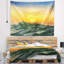 Tapisserie plage ensoleillée et vagues brillantes-28508902