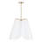 26.75" W x 18.75" H 4-Light Modern Botanical Pendant in Matte White with Painted Matte Brass Interior and Rectangular Designer Chain