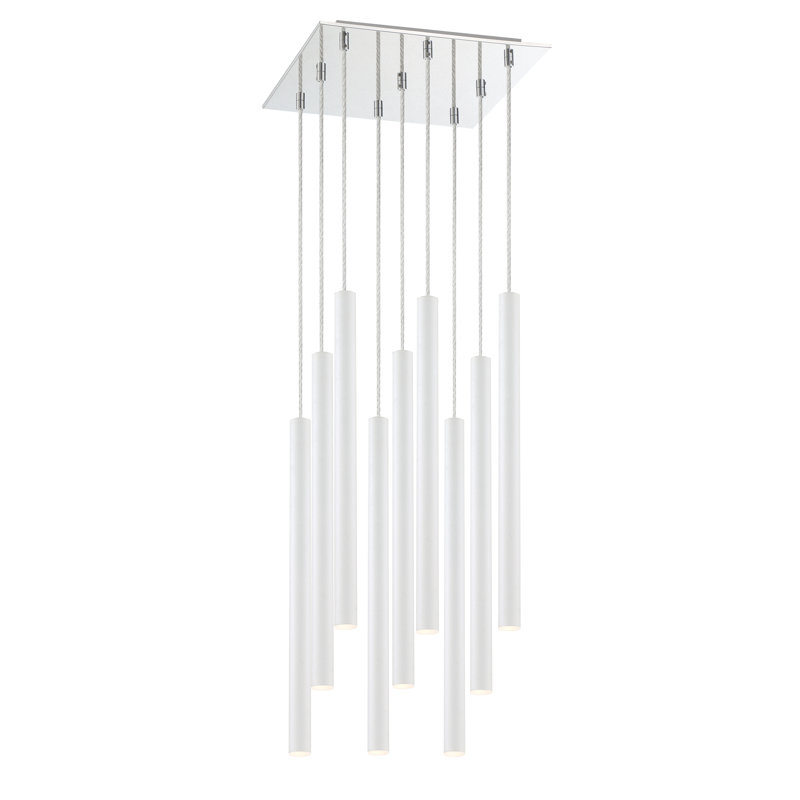 Bowning 9 - Light LED Cluster Pendant, Matte White