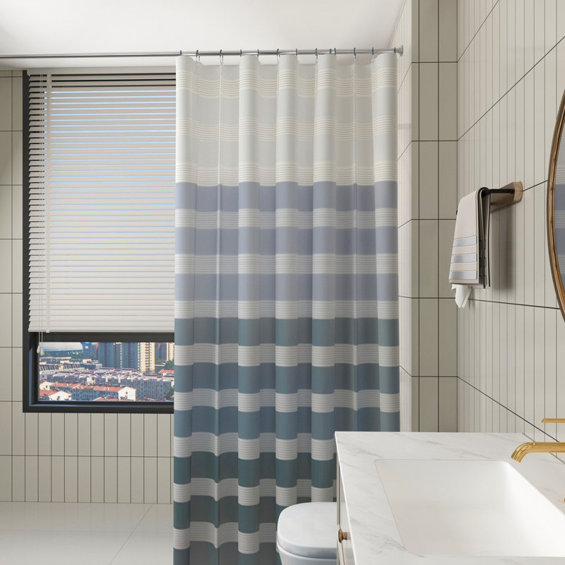 70,87 po X 70,87 po Rideau de douche en polyester, rideau de séparation de salle de bain, rideau de douche rayé
