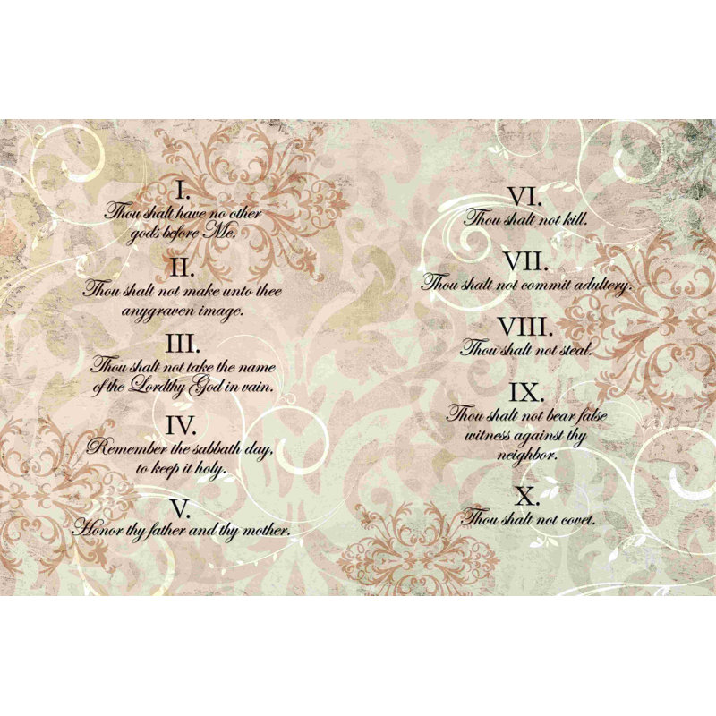 Les dix commandements - impression sur toile tendue, H 32 po x l 48 po