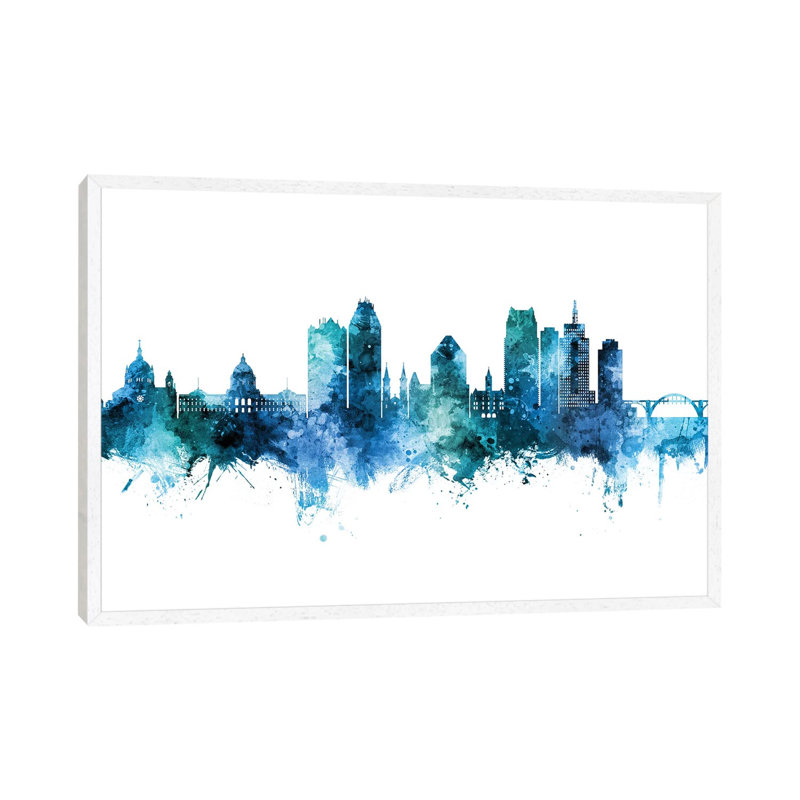 Saint Paul Minnesota Skyline by Michael Tompsett - 1 Piece Wall Art on Canvas, 101.6cm H x 152.4cm W x 3.81cm D