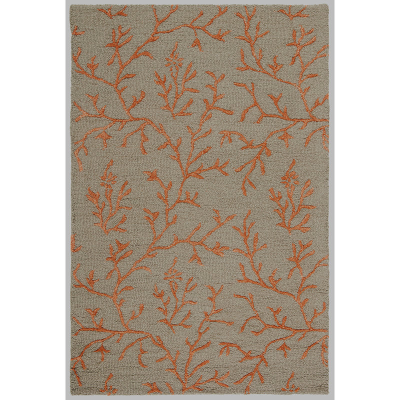 McKittrick Hand Tufted Wool Floral Rug, Rectangle 2'3" x 4'