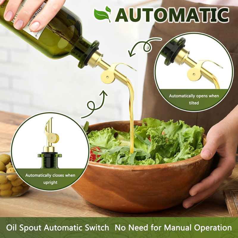 Ensemble de 2 distributeurs d'huile d'olive en verre vert foncé