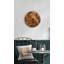 Horloge murale en bois rustique - illusion de cube 3D géométrique - motif carré brun pour le salon-471314580-471314572