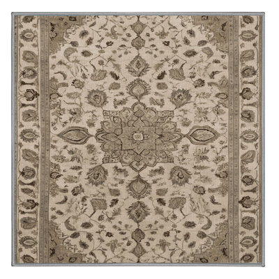Tapis gris Tabriz lavable à la machine