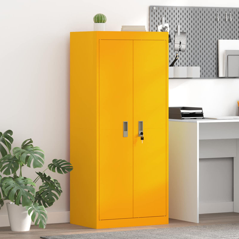 Storage Cabinet, Mustard Yellow