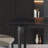 63"Modern Artificial Stone Black Curved Black Metal Leg Dining Table -6 People-1612676786