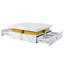 Table basse moderne carrée blanche avec 4 tiroirs - Table de rangement centrale pour le salon-685629306