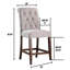 Mobilier de salle à manger de style rustique, ensemble de 2 chaises à hauteur de comptoir, pieds en chêne rustique, tissu de chenille rembourré et rembourré pour la cuisine