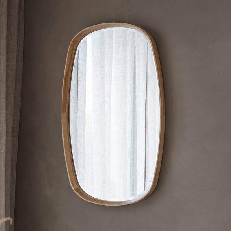 Carles Wood Flat Wall Mirror, Oak