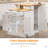 Storage Kitchen Island with Wood Top, Towel Rack