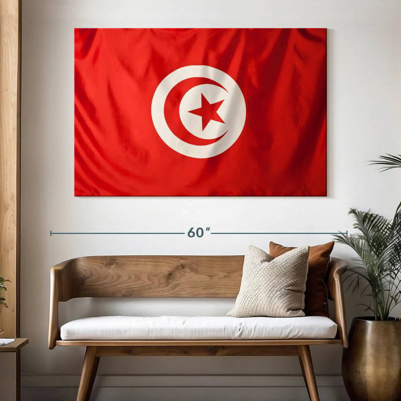 Borges Flag Of Tunisia, 34" H x 51" W