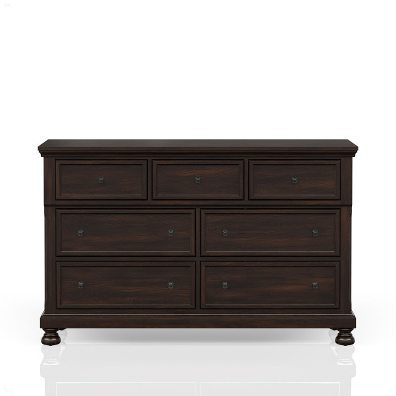 Commode sept tiroirs cerisier foncé
