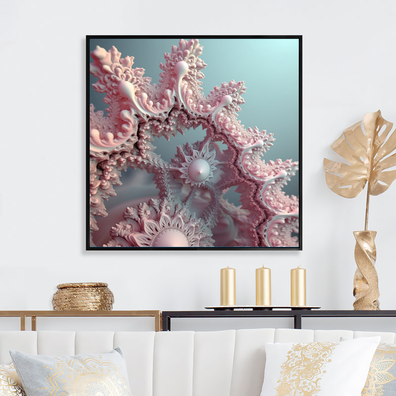 Fractal Pastel Universe sur toile, H 24 po x l 24 po x P 1 po, Cadre flottant noir