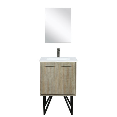 Meuble-lavabo de salle de bain 24 po X P 20 po P, comptoir en marbre de culture, ensemble de robinet et robinet de 18 po Miroir