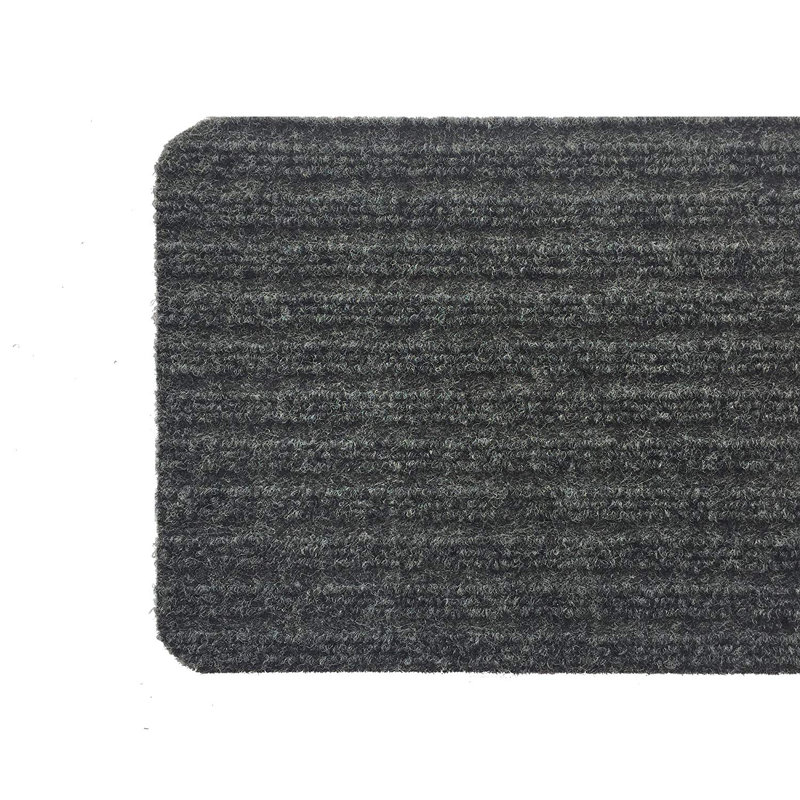 Tapis d'escalier antidérapant Orean, Noir, Rectangle 30 po x 8,5 po, Ensemble de 3