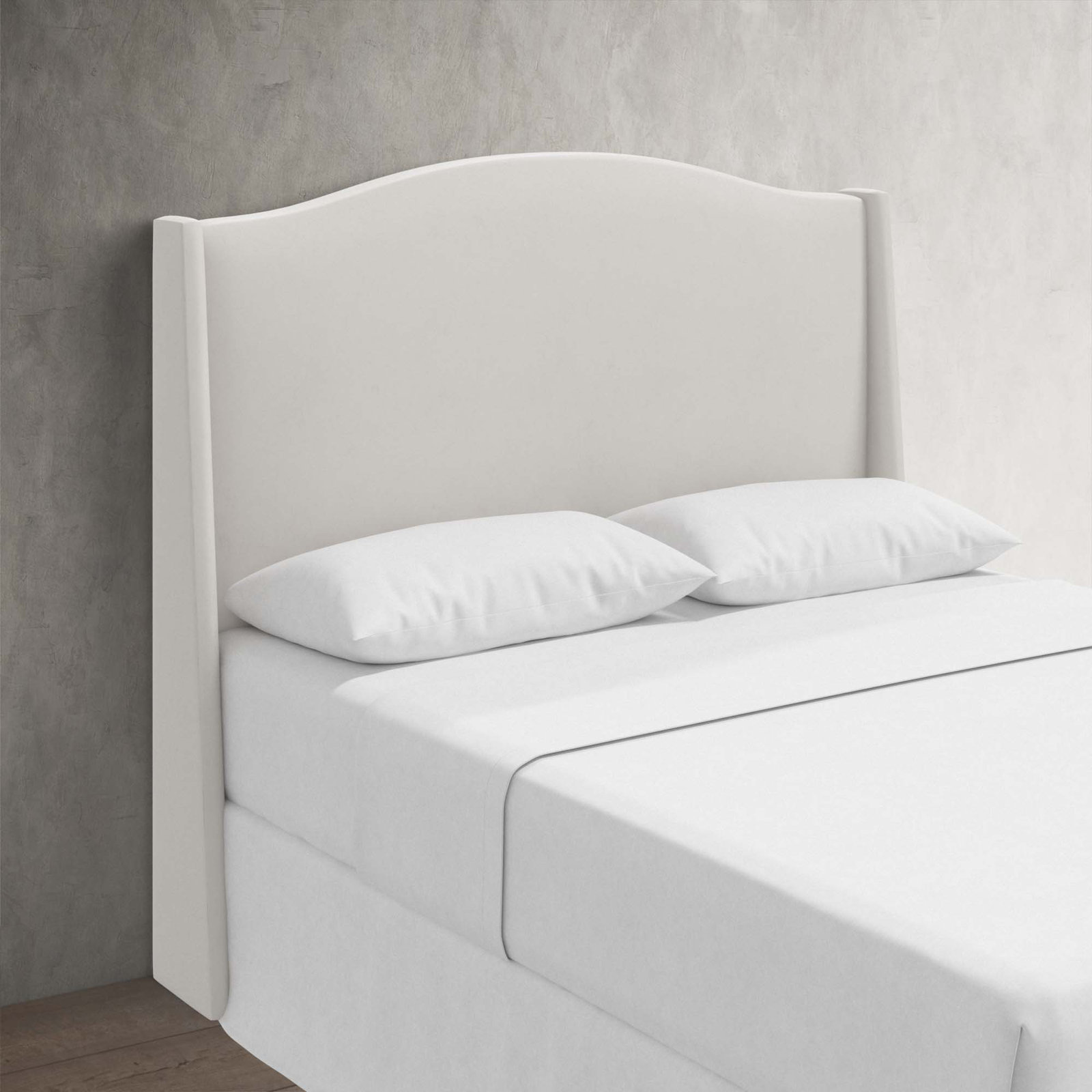 Byrd Cotton Headboard, Queen, Bella Light Gray Performance Velvet