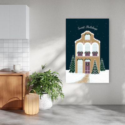 Impression d'art mural «Sweet Holiday House Peaceful Tranquil Whimsical Winter»