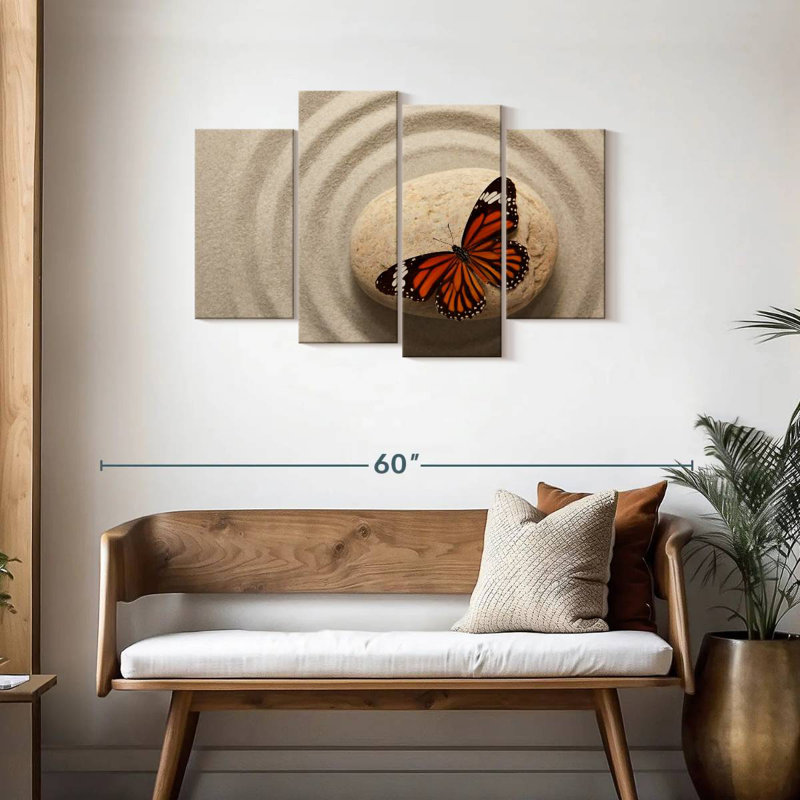 Zen Orange Butterfly, 27" H x 43" W