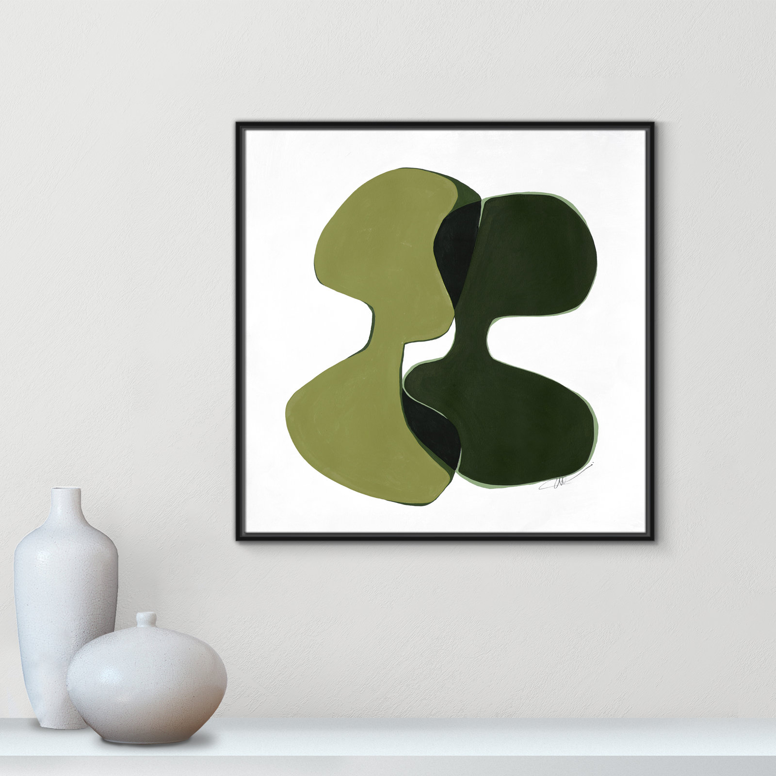 Coleman "Unity Green I" Print by Filippo Ioco, 31.5" H x 31.5" W, Black