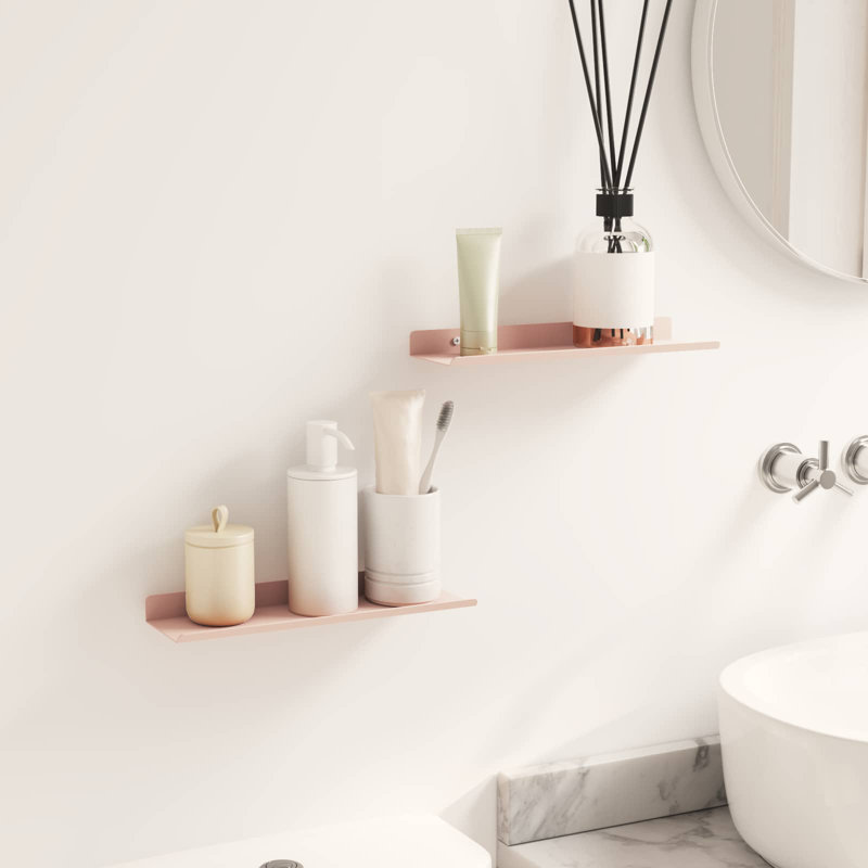 Steel Floating Shelf, Pink