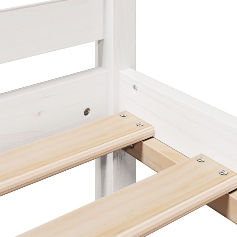 Meansville Solid Wood Bed, 135 x 190cm, White