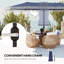 Parasol d'extérieur très grand 15 pi UPF30 + avec frange et manivelle, bleu foncé-1477529797