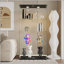 Vitrine en verre trempé avec tablettes réglables et serrure, parfaite pour le vin, le rangement et l'organisation des dossiers-654927235