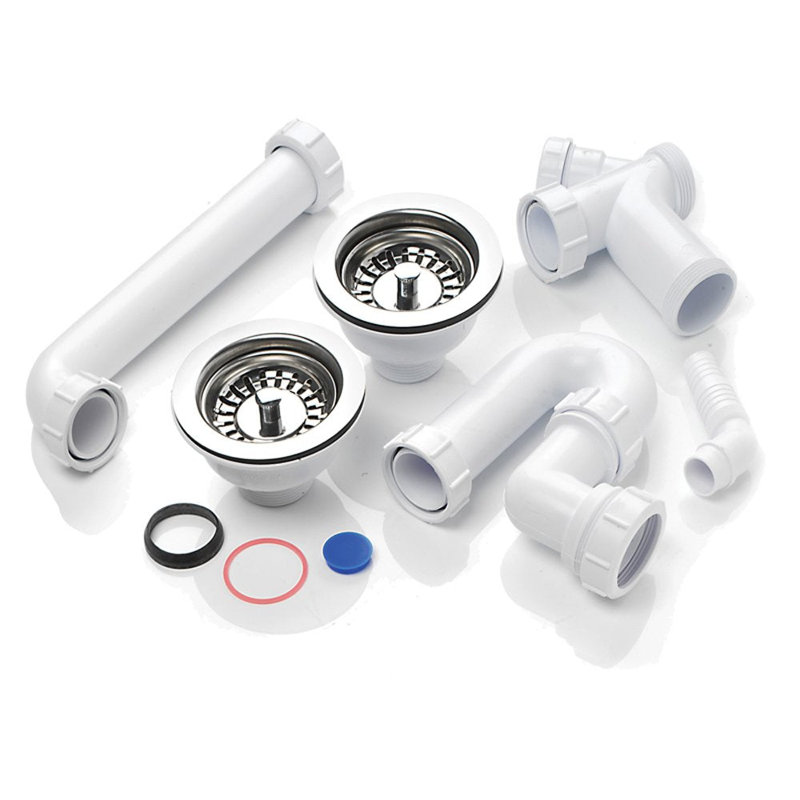 RAK Rangemaster 1.5 Bowl Waste & Plumbing Kit No Overflow 04DE262EBED84DC28BF0CE1C07F149BE, Chrome