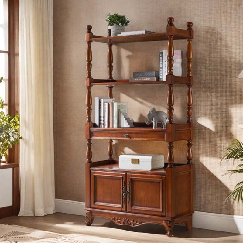 Bibliothèque vintage en bois massif