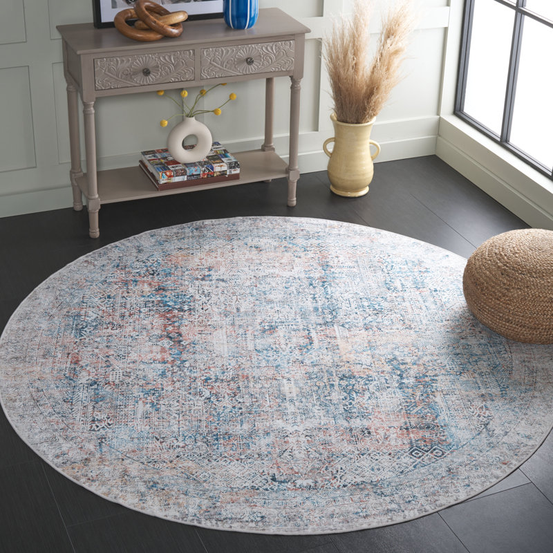 Jeralee Performance Machine Washable Oriental Rug, Round 6'