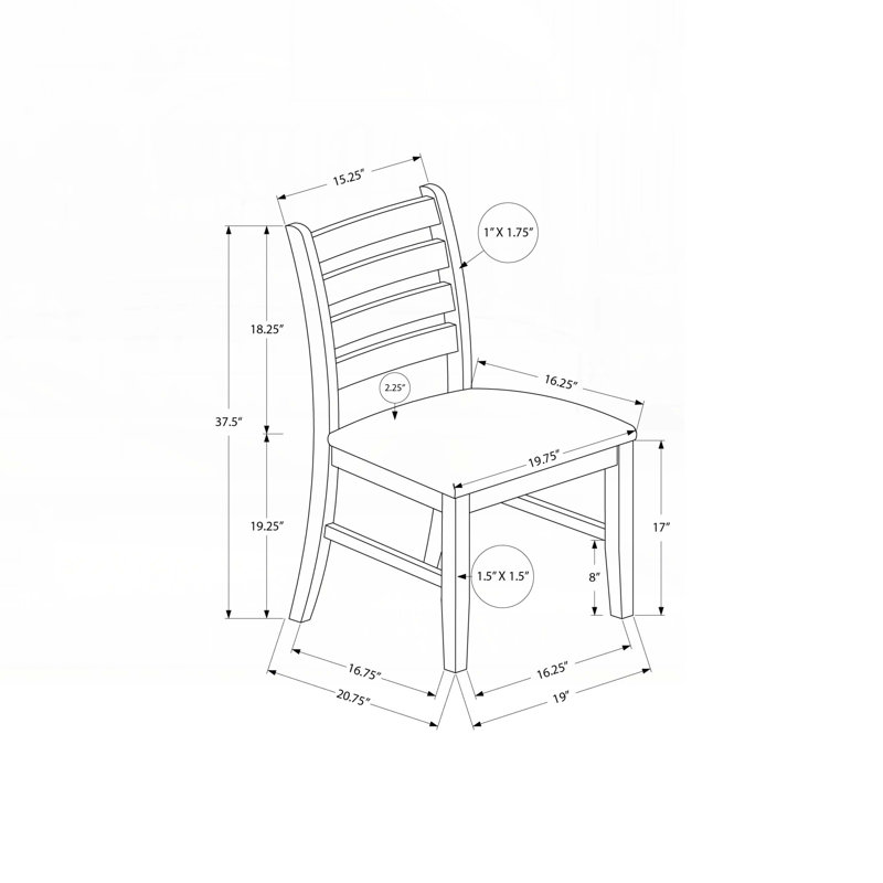Chaise rembourrée, Brun
