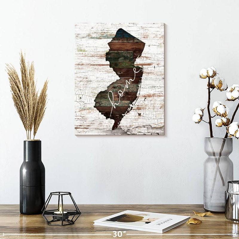 " New Jersey Home Map " Print, 15" H x 12" W x 1.25" D