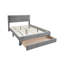 Tête de lit en velours côtelé gris luxueux avec lit de rangement grand format 1pc-1950124290
