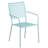 Amaaya 35.25'' Round Indoor-Outdoor Steel Patio Table Set with Square Back Chairs-2019883308-2110681895