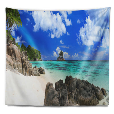 Seascape de polyester idéal dans les tapisseries en seychelles avec accessoires suspendus inclus