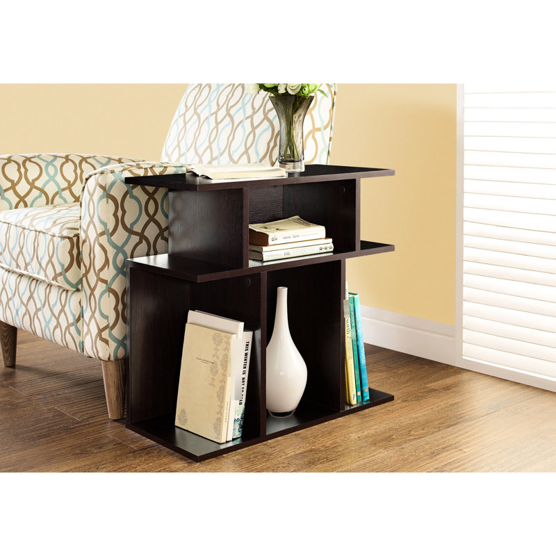 Accent Table With 6 Shelf Areas, Modern For Living And Bedroom Nightstand Open Spaces - Tone Finish