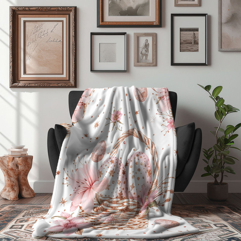 Lapin rose - couverture de qualité supérieure 1 pièce, L 60 po x L 80 po