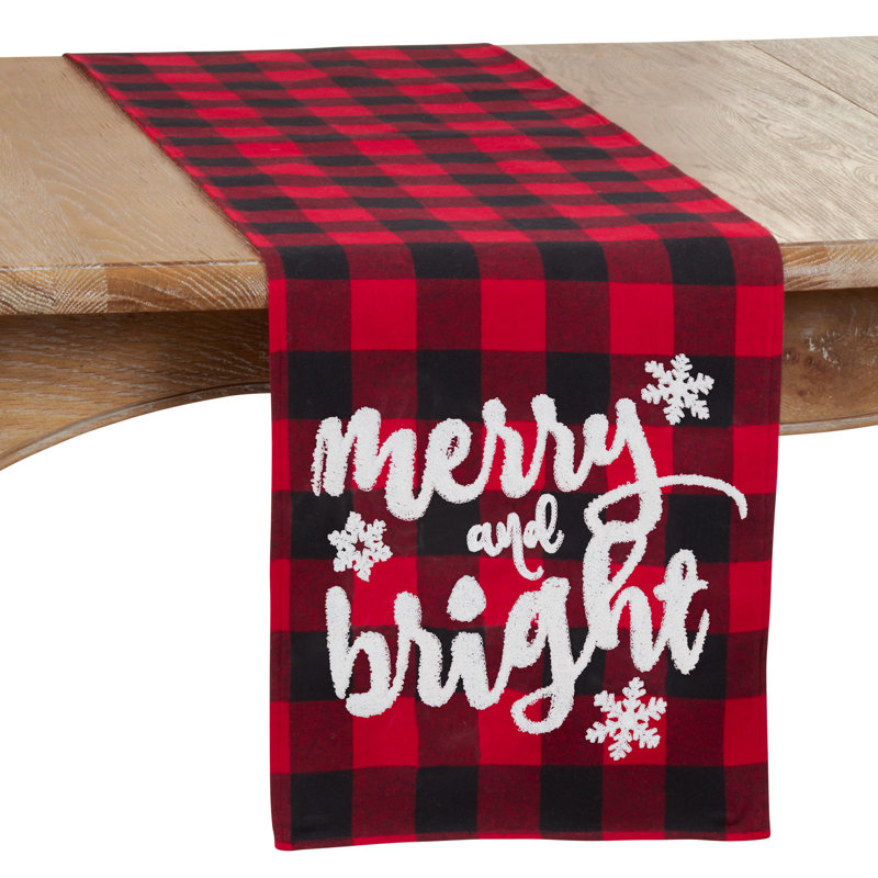 Isbrand Plaid Cotton Blend Christmas Table Runner