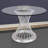 Ase Round Glass Top Metal Base Dining Table