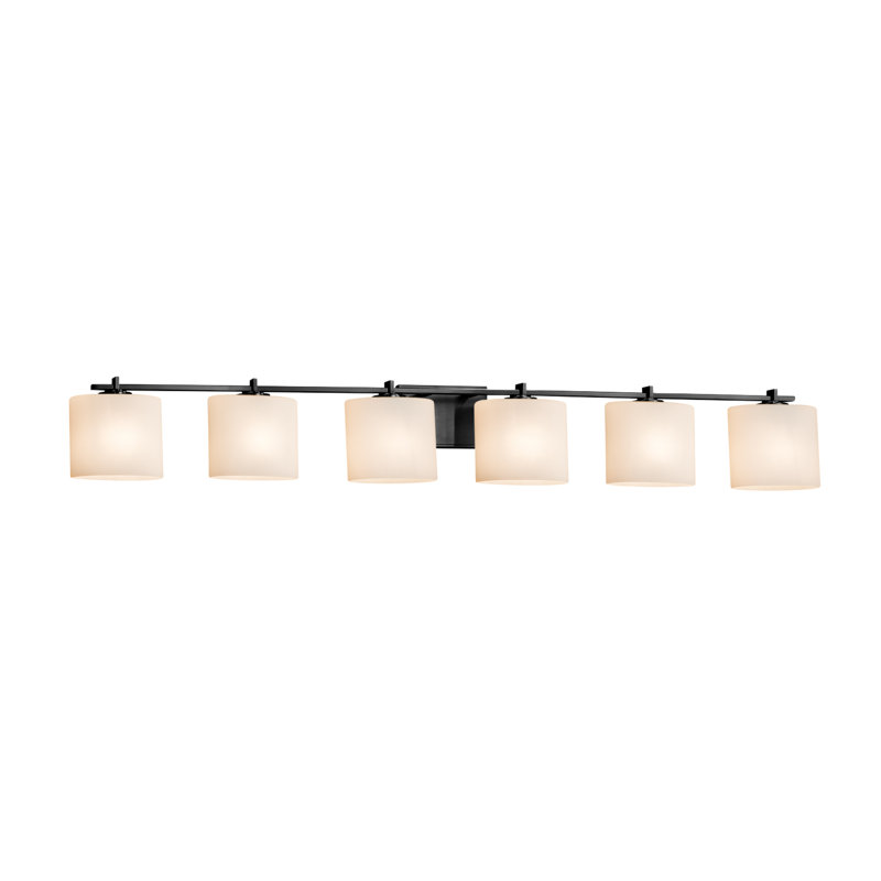 Casson 6 - Light Dimmable Vanity Light, Matte Black, Ribbon, Incandescent