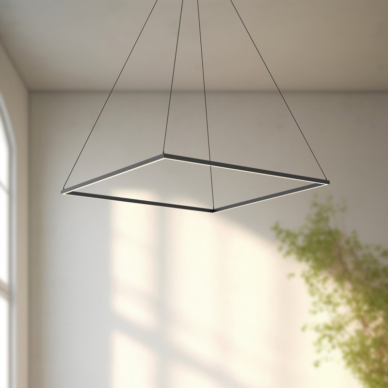 Piazza 1 - Light LED Pendant, 1" H x 47.25" W x 47.25" D, Black