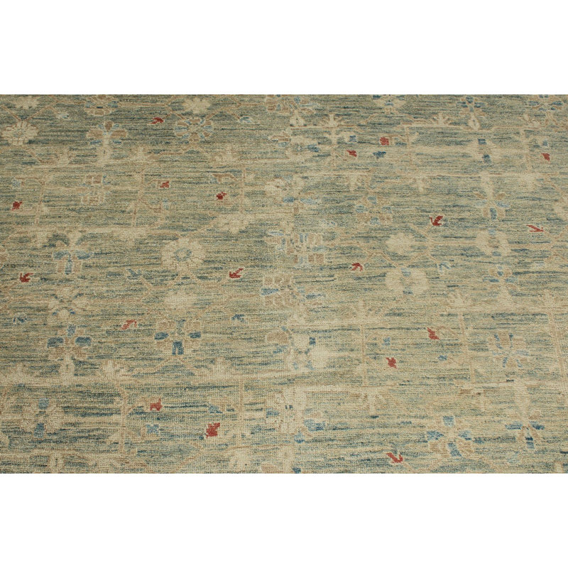Tapis Oushak bleu 9x13