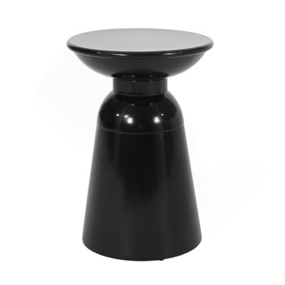 Serenita Outdoor Iron Side Tables With Flared Design, Set Of 2