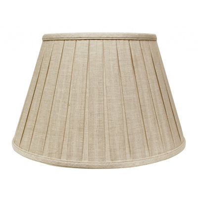 Slanted Linen Lampshade with Box Pleat