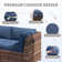 Treyshun Modular 10-Person Rattan Sectional Conversation Sets With Fire Pit Table