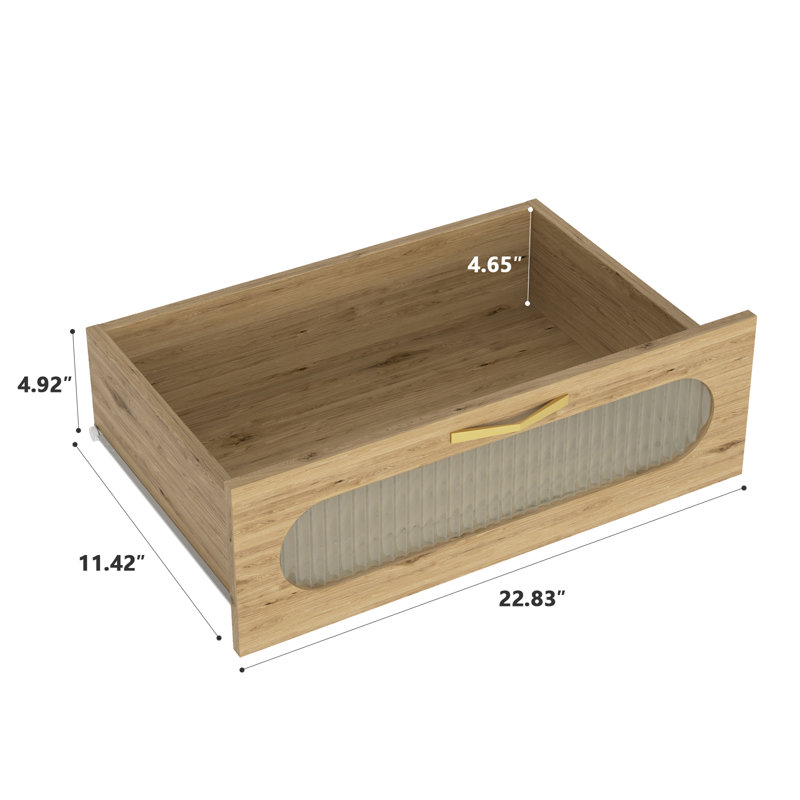 Commode moderne en bois à 6 tiroirs avec poignées dorées