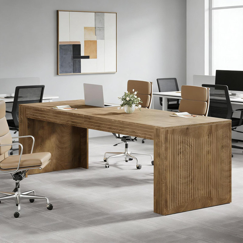 Bureau de direction spacieux en bois, design moderne pour le bureau à domicile