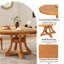 Ensemble de table de salle à manger extensible 5 pièces pour 4, table de cuisine ovale de 47 à 59 pouces avec 4 chaises de salle à manger rembourrées beiges, dossiers courbés, ensemble de mobilier de salle à manger moderne-540625402